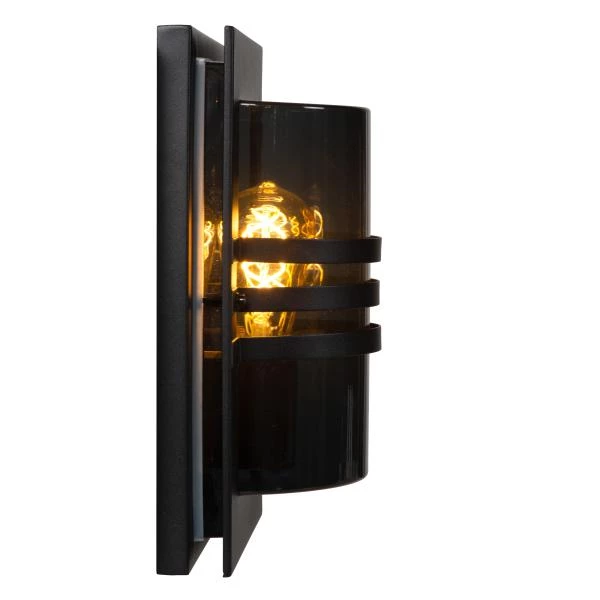 Lucide PRIVAS - Wandlamp Binnen/Buiten - 1xE27 - IP44 - Zwart - detail 3